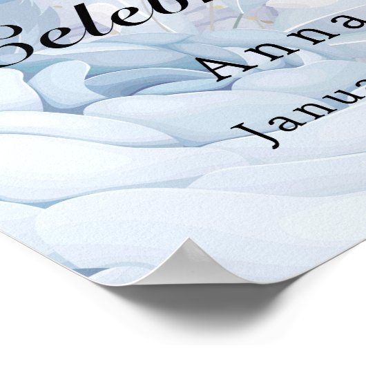 セレブレーション・オブ・ライフ ブルー フォト エレガント フラワーズ ポスター (角)