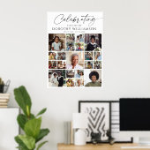 セレブレーション・オブ・ライフ 21 フォトコラージュ 追悼記念 ポスター (ホームオフィス)