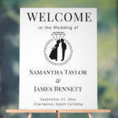 セレモニーの入力にシックなセリフの名前を歓迎 アクリルサイン (ニュートラル)