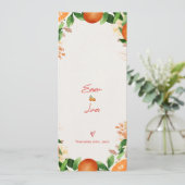 セレモニーの順番オレンジ結婚式 プログラムカード 招待状 (スタンド正面)