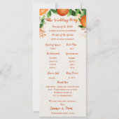 セレモニーの順番オレンジ結婚式 プログラムカード 招待状 (裏面)