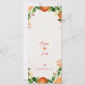 セレモニーの順番オレンジ結婚式 プログラムカード 招待状 (正面)