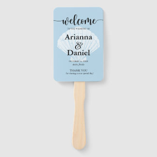 セレモニープログラムハンドファンビーチシーシェル ハンドファン