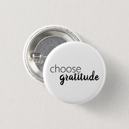 セレモニーホワイトブラックタイポグラフィ感謝 缶バッジ (正面&裏面)