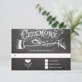 セレモニー用の黒板レスポンスカード 出欠カード (スタンド正面)