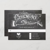 セレモニー用の黒板レスポンスカード 出欠カード (正面/裏面)