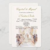 セレモニー結婚ベージュ 招待状 (正面/裏面)