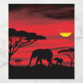 セレンゲッティの象 ワインラベル (シングルラベル)