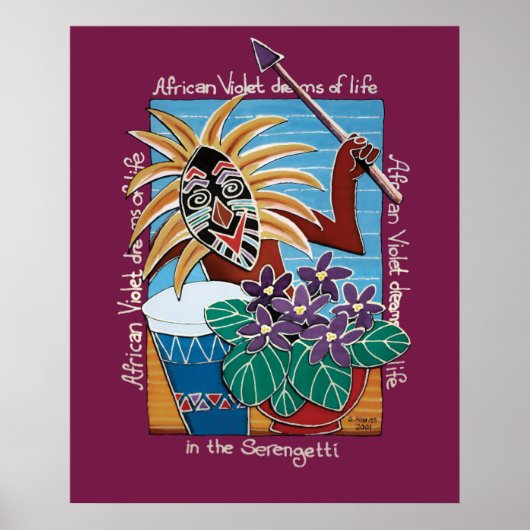 セレンゲティのアフリカンバイオレット ポスター (正面)