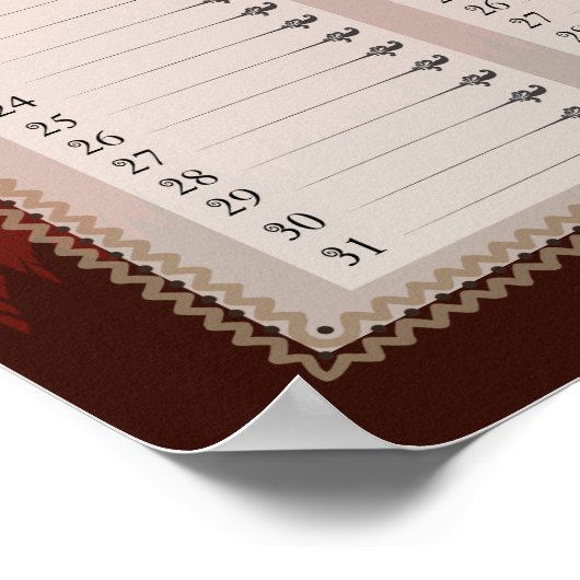 セレンゲティの傘の木のオランダの誕生日カレンダーポスター ポスター (角)