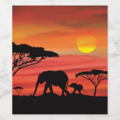 セレンゲティの象 ワインラベル (シングルラベル)