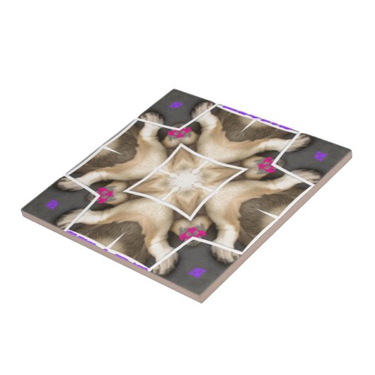 セレンゲティの輝き:鮮やかな動物の皮を使った芸術 タイル (側面)