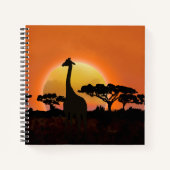 セレンゲティサンセットキリン | アフリカのサファリ野生生物 ノートブック (正面)