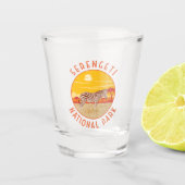 セレンゲティナショナルパークゼブラトラベルアートヴィンテージ ショットグラス (正面)