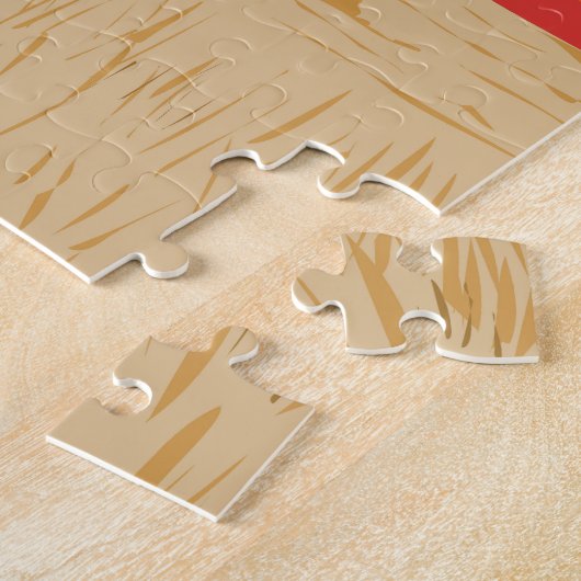 セレンゲティナショナルパークゼブラトラベルアートヴィンテージ ジグソーパズル (側面)