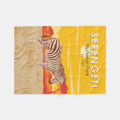 セレンゲティナショナルパークゼブラトラベルアートヴィンテージ フリースブランケット (正面(横))