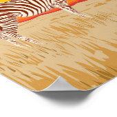 セレンゲティナショナルパークゼブラトラベルアートヴィンテージ ポスター (角)