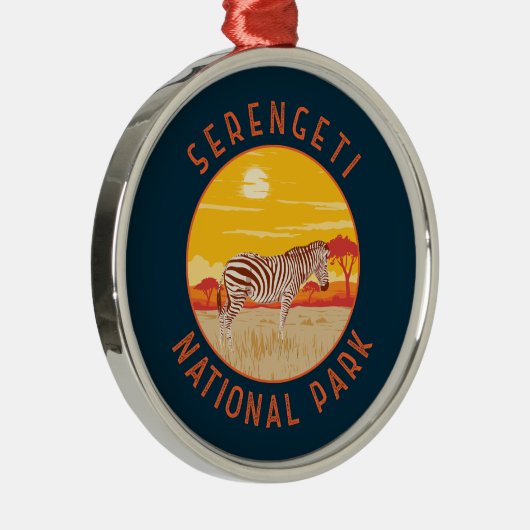セレンゲティナショナルパークゼブラトラベルアートヴィンテージ メタルオーナメント (右)