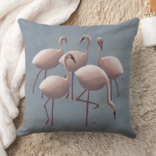 セレンゲティピンクフラミンゴス | サファリワイルドライフデコール クッション (ブランケット)