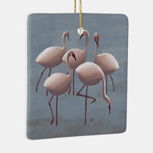 セレンゲティピンクフラミンゴス | サファリワイルドライフデコール セラミックオーナメント (右)