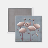 セレンゲティピンクフラミンゴス | サファリワイルドライフ冷蔵庫 マグネット (正面/裏面)