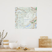 セレンゲティプレーンヴィンテージマップ ポスター (キッチン)