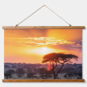 セレンゲティ国立公園のサファリ 吊り下げ型タペストリー (正面)