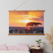 セレンゲティ国立公園のサファリ 吊り下げ型タペストリー (寝室)