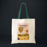 セレンゲティ国立公園タンザニア熱気球 トートバッグ<br><div class="desc">Serengetiベクトルアートワークデザイン。セレンゲティは世界最大のアニマルマイグレーションで知られている。</div>