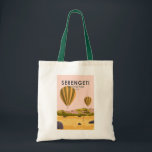 セレンゲティ国立公園タンザニア熱気球 トートバッグ<br><div class="desc">Serengetiベクトルアートワークデザイン。セレンゲティは世界最大のアニマルマイグレーションで知られている。</div>