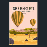 セレンゲティ国立公園タンザニア熱気球 ポスター<br><div class="desc">Serengetiベクトルアートワークデザイン。セレンゲティは世界最大のアニマルマイグレーションで知られている。</div>