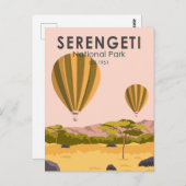 セレンゲティ国立公園タンザニア熱気球 ポストカード (正面/裏面)