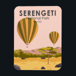 セレンゲティ国立公園タンザニア熱気球 マグネット<br><div class="desc">Serengetiベクトルアートワークデザイン。セレンゲティは世界最大のアニマルマイグレーションで知られている。</div>