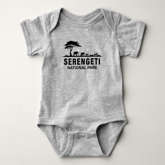 セレンゲティ国立公園タンザニア ベビーボディスーツ (正面)
