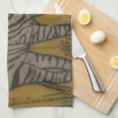 セレンゲティ精神:マラのゼブラの放牧 キッチンタオル (四つ折り)