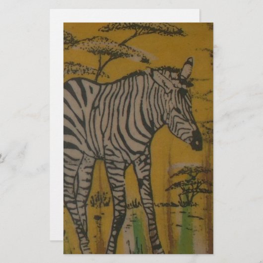 セレンゲティ精神:マラのゼブラの放牧 便箋 (正面/裏面)