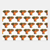 セレンゲティ・サンセットの美しいアフリカゾウ ラッピングペーパーシート (正面2)