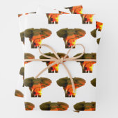 セレンゲティ・サンセットの美しいアフリカゾウ ラッピングペーパーシート (インサイチュ)