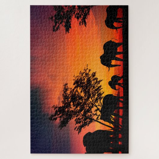 セレンゲティ・プレーンズのアフリカゾウ ジグソーパズル (縦)