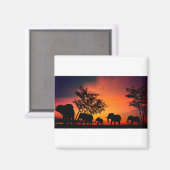 セレンゲティ・プレーンズのアフリカゾウ マグネット (正面/裏面)