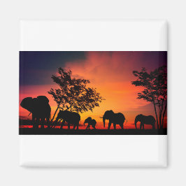 セレンゲティ・プレーンズのアフリカゾウ マグネット