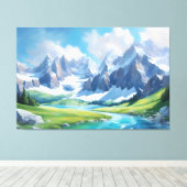 セレンティオブザマウンテンズ平和的自然 キャンバスプリント (インサイチュ (ウッドフロア))