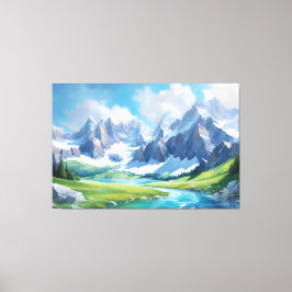 セレンティオブザマウンテンズ平和的自然 キャンバスプリント