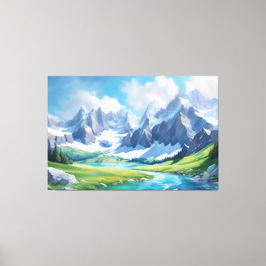 セレンティオブザマウンテンズ平和的自然 キャンバスプリント (正面)