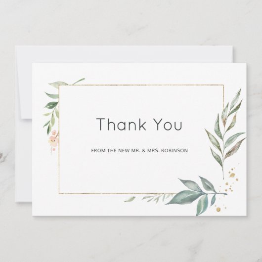 セレンティシズム単純な緑結婚の幾何学 サンキューカード (正面)