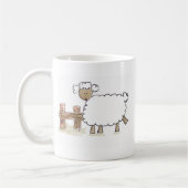 セレーナの弓術家のおもしろいな家畜によるヴィンテージのヒツジ コーヒーマグカップ (左)