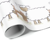 セレーナの弓術家のおもしろいな家畜によるヴィンテージのヒツジ ラッピングペーパー (ロールコーナー)