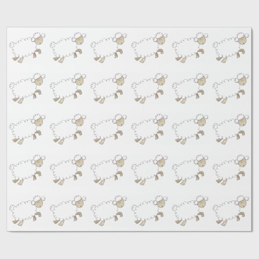 セレーナの弓術家のおもしろいな家畜によるヴィンテージのヒツジ ラッピングペーパー (フラット)