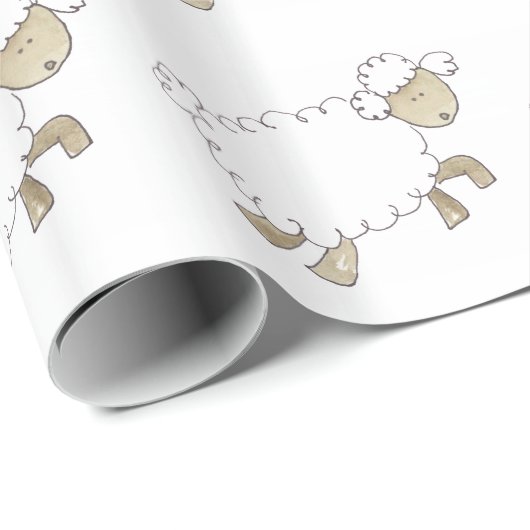 セレーナの弓術家のおもしろいな家畜によるヴィンテージのヒツジ ラッピングペーパー (ロールコーナー)