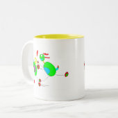 セレーナの猫および犬の追跡 ツートーンマグカップ (正面左)